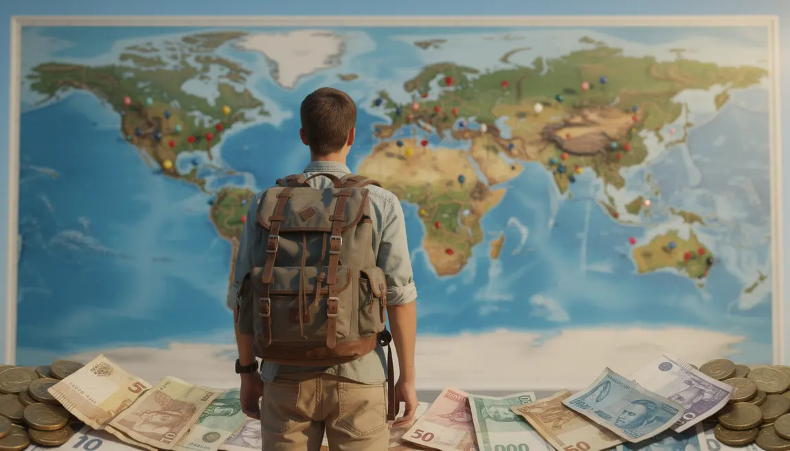 photo backpacker world map budget voyage pas cher