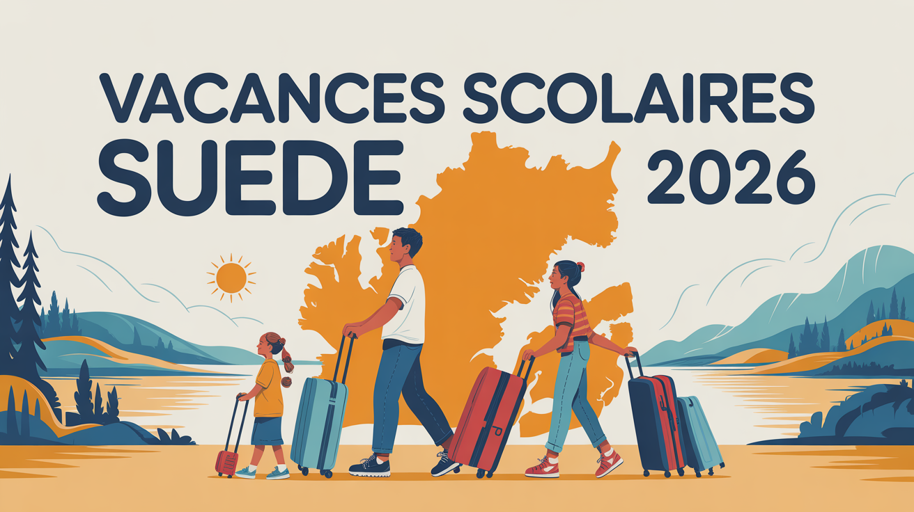 vacances scolaires suede famille devant carte