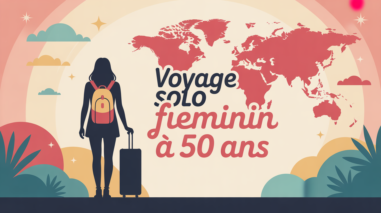 voyager seule femme 50 ans silhouette devant carte