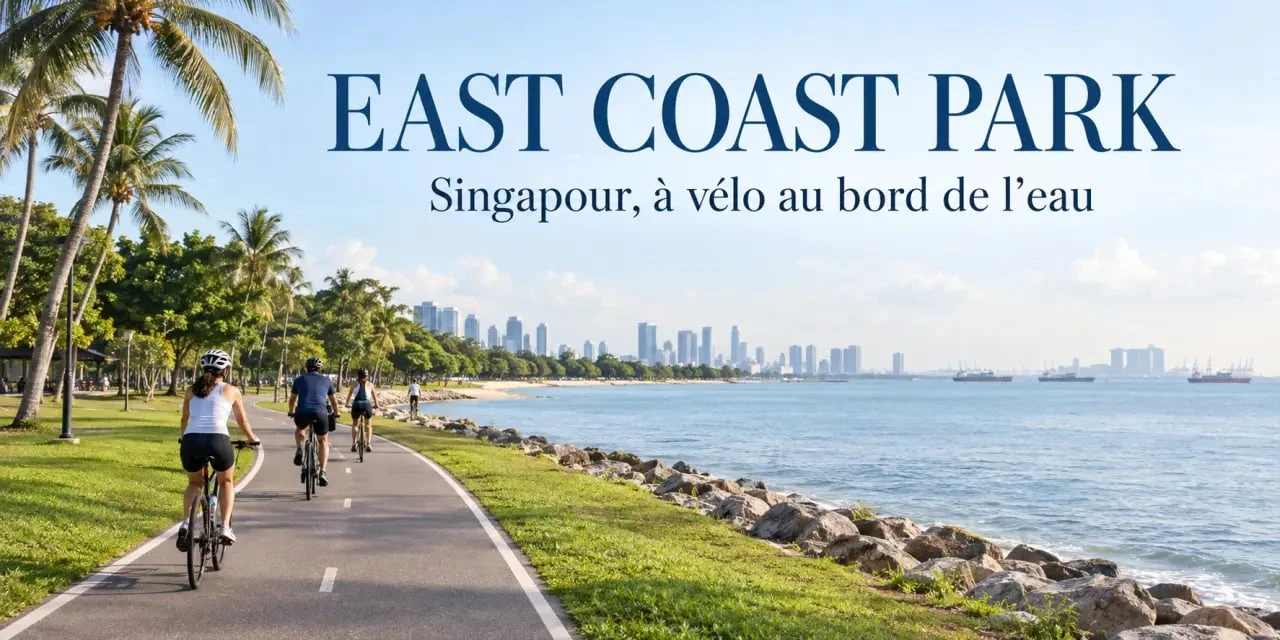 Singapour plage et promenade à vélo à East Coast Park