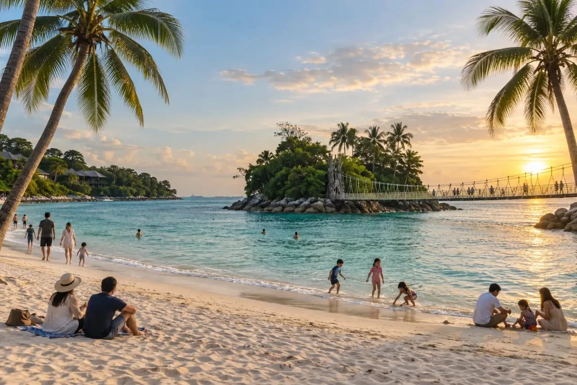 Singapour plage à Palawan Beach sur l'île de Sentosa
