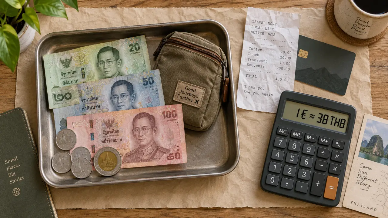 Monnaie de thaïlande : billets et pièces THB, 1 € ≈ 38 THB